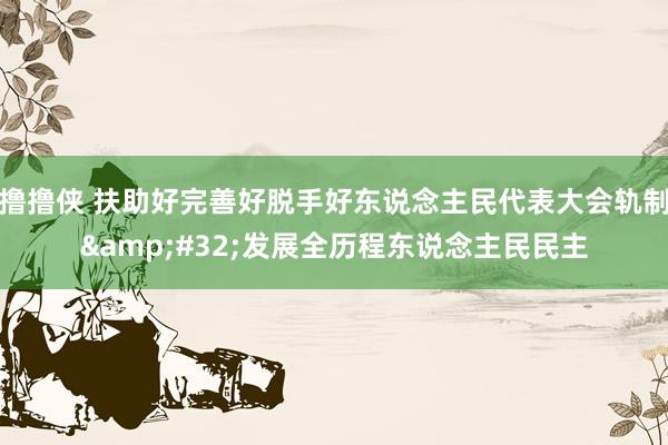 撸撸侠 扶助好完善好脱手好东说念主民代表大会轨制&#32;发展全历程东说念主民民主