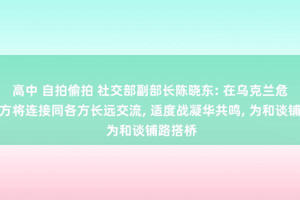 高中 自拍偷拍 社交部副部长陈晓东: 在乌克兰危急中中方将连接同各方长远交流， 适度战凝华共鸣， 为和谈铺路搭桥