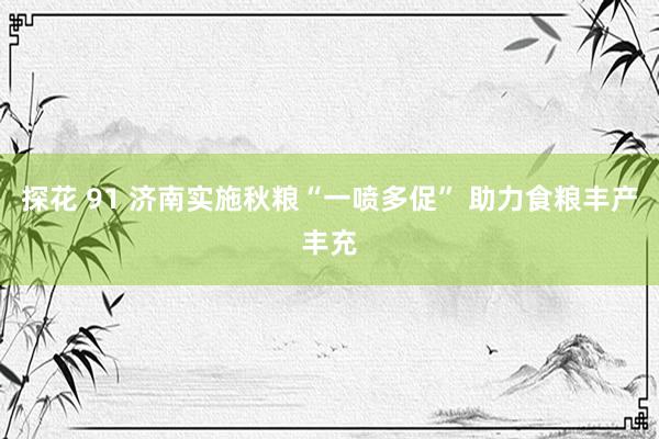 探花 91 济南实施秋粮“一喷多促” 助力食粮丰产丰充