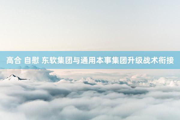 高合 自慰 东软集团与通用本事集团升级战术衔接