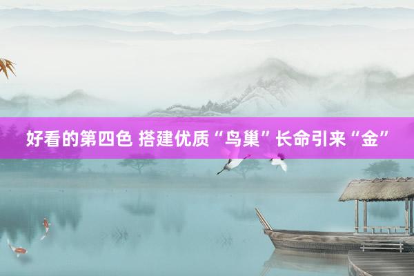 好看的第四色 搭建优质“鸟巢”长命引来“金”