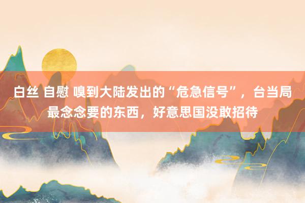 白丝 自慰 嗅到大陆发出的“危急信号”，台当局最念念要的东西，好意思国没敢招待