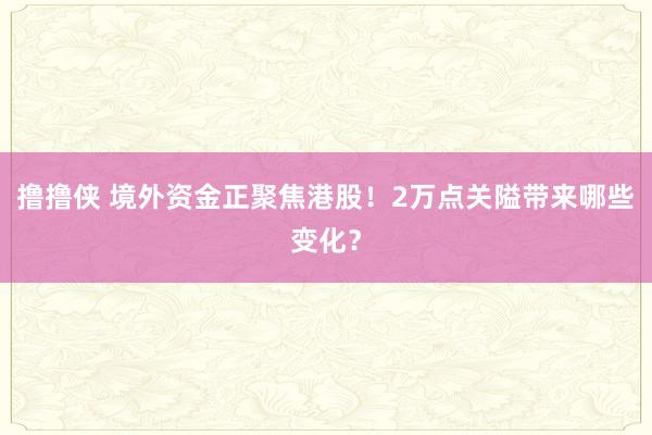 撸撸侠 境外资金正聚焦港股！2万点关隘带来哪些变化？