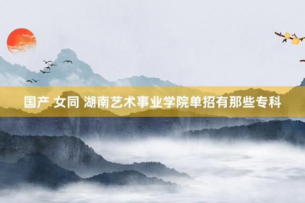 国产 女同 湖南艺术事业学院单招有那些专科
