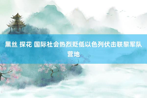 黑丝 探花 国际社会热烈贬低以色列伏击联黎军队营地