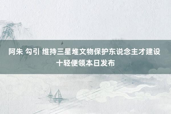 阿朱 勾引 维持三星堆文物保护东说念主才建设 十轻便领本日发布