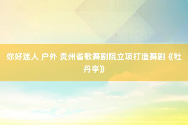 你好迷人 户外 贵州省歌舞剧院立项打造舞剧《牡丹亭》