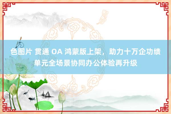 色图片 贯通 OA 鸿蒙版上架，助力十万企功绩单元全场景协同办公体验再升级
