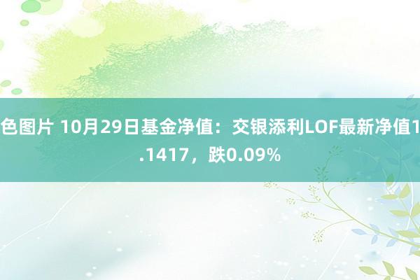 色图片 10月29日基金净值：交银添利LOF最新净值1.1417，跌0.09%