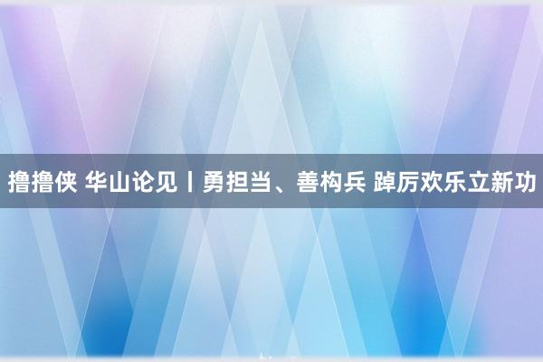 撸撸侠 华山论见丨勇担当、善构兵 踔厉欢乐立新功