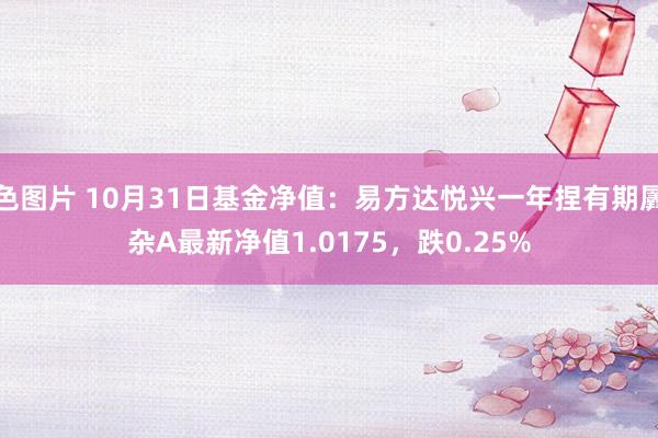 色图片 10月31日基金净值：易方达悦兴一年捏有期羼杂A最新净值1.0175，跌0.25%