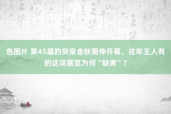 色图片 第45届趵突泉金秋菊伸开幕，往年王人有的这项展览为何“缺席”？