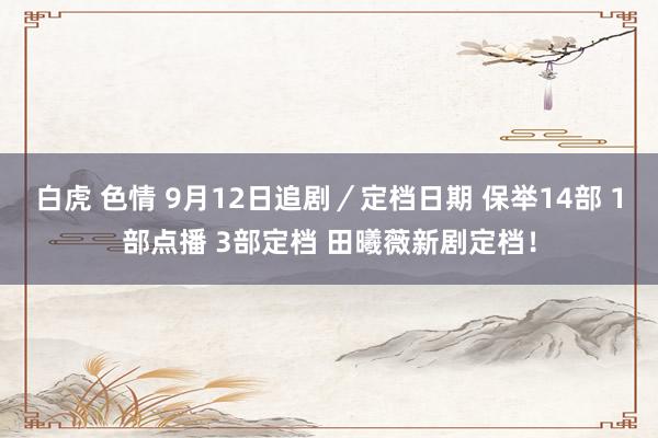 白虎 色情 9月12日追剧／定档日期 保举14部 1部点播 3部定档 田曦薇新剧定档！