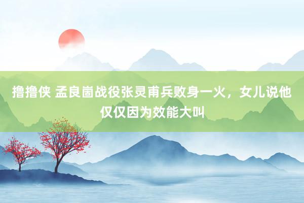 撸撸侠 孟良崮战役张灵甫兵败身一火，女儿说他仅仅因为效能大叫
