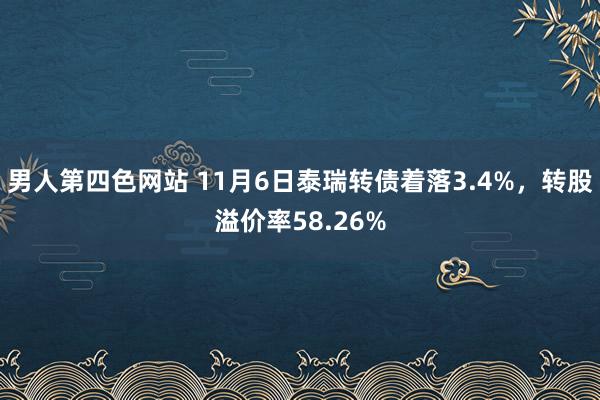 男人第四色网站 11月6日泰瑞转债着落3.4%,转股溢价率58.26%