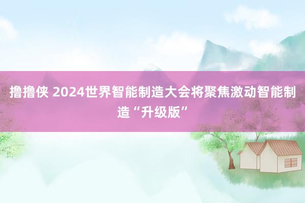 撸撸侠 2024世界智能制造大会将聚焦激动智能制造“升级版”