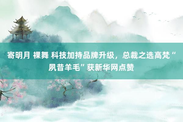 寄明月 裸舞 科技加持品牌升级，总裁之选高梵“夙昔羊毛”获新华网点赞