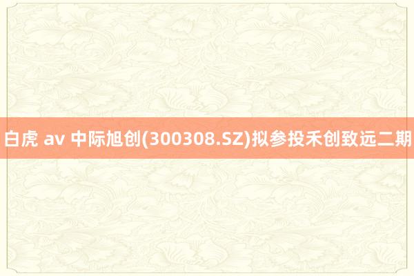 白虎 av 中际旭创(300308.SZ)拟参投禾创致远二期