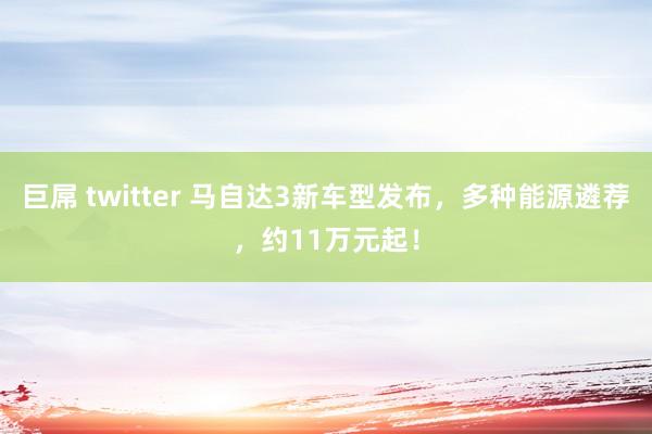 巨屌 twitter 马自达3新车型发布，多种能源遴荐，约11万元起！