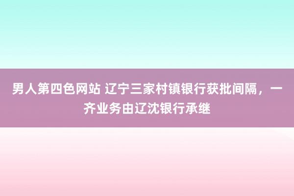 男人第四色网站 辽宁三家村镇银行获批间隔，一齐业务由辽沈银行承继
