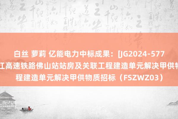 白丝 萝莉 亿能电力中标成果：[JG2024-5773-003]新建广州至湛江高速铁路佛山站站房及关联工程建造单元解决甲供物质招标（FSZWZ03）