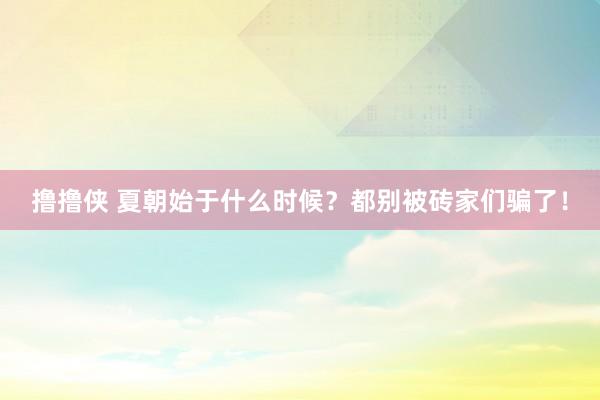 撸撸侠 夏朝始于什么时候？都别被砖家们骗了！