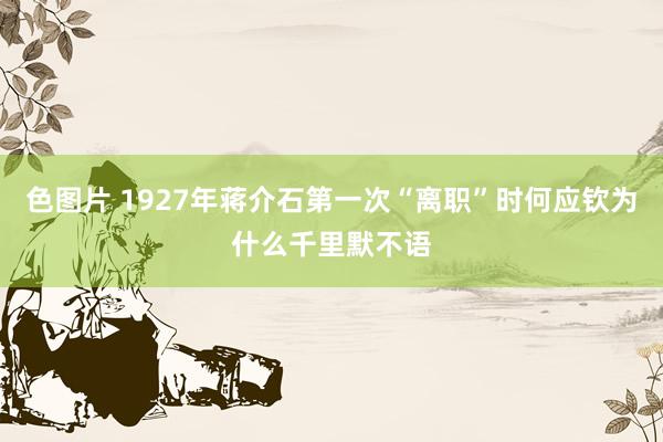 色图片 1927年蒋介石第一次“离职”时何应钦为什么千里默不语