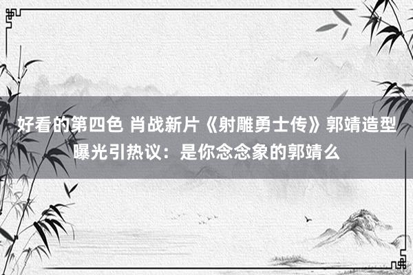 好看的第四色 肖战新片《射雕勇士传》郭靖造型曝光引热议：是你念念象的郭靖么