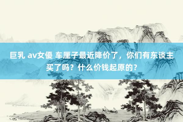 巨乳 av女優 车厘子最近降价了，你们有东谈主买了吗？什么价钱起原的？