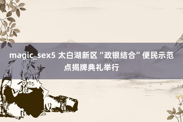 magic_sex5 太白湖新区“政银结合”便民示范点揭牌典礼举行