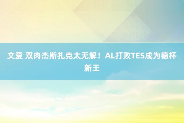文爱 双肉杰斯扎克太无解！AL打败TES成为德杯新王