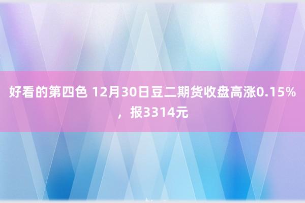 好看的第四色 12月30日豆二期货收盘高涨0.15%，报3314元