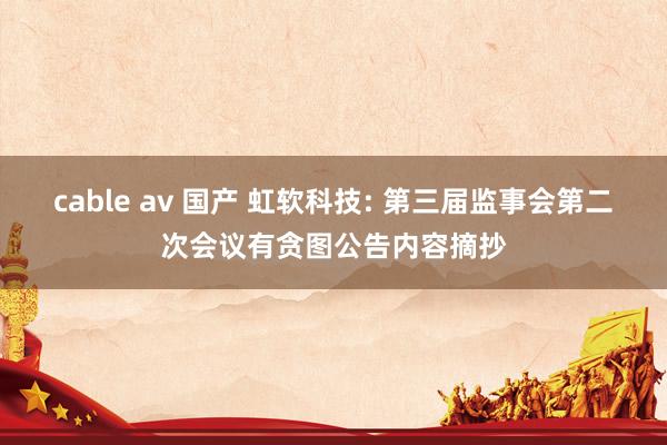 cable av 国产 虹软科技: 第三届监事会第二次会议有贪图公告内容摘抄