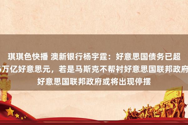 琪琪色快播 澳新银行杨宇霆：好意思国债务已超越上限达到36万亿好意思元，若是马斯克不帮衬好意思国联邦政府或将出现停摆