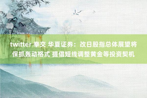 twitter 拳交 华夏证券：改日股指总体展望将保抓轰动格式 提倡短线调整黄金等投资契机