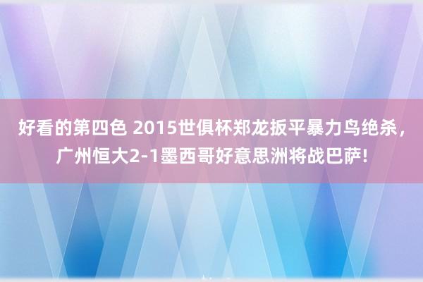 好看的第四色 2015世俱杯郑龙扳平暴力鸟绝杀，<a href=