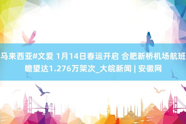 马来西亚#文爱 1月14日春运开启 合肥新桥机场航班瞻望达1.276万架次_大皖新闻 | 安徽网