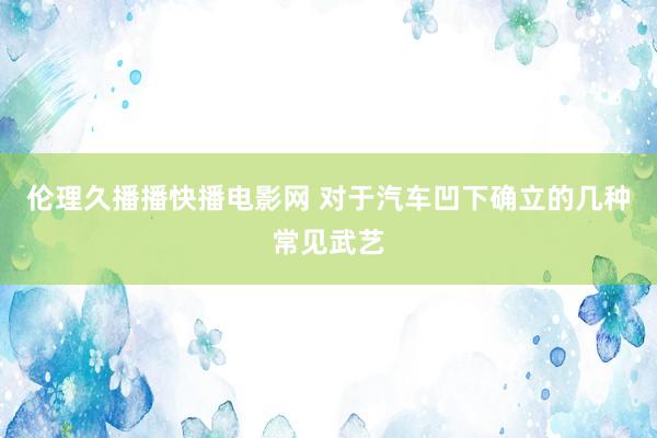 伦理久播播快播电影网 对于汽车凹下确立的几种常见武艺