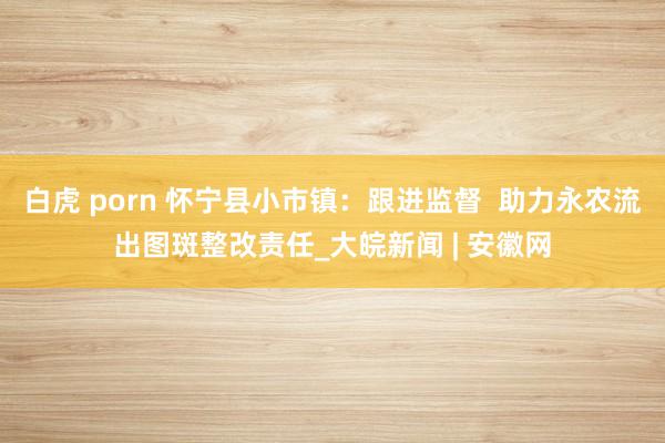 白虎 porn 怀宁县小市镇：跟进监督  助力永农流出图斑整改责任_大皖新闻 | 安徽网