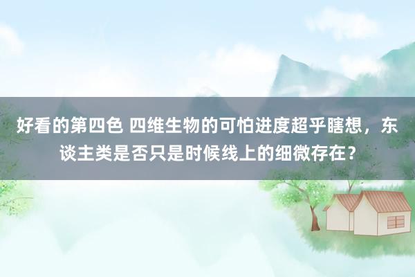 好看的第四色 四维生物的可怕进度超乎瞎想，东谈主类是否只是时候线上的细微存在？