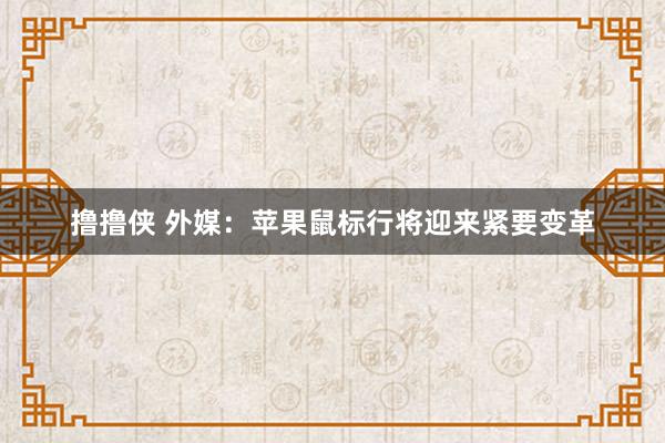 撸撸侠 外媒：苹果鼠标行将迎来紧要变革