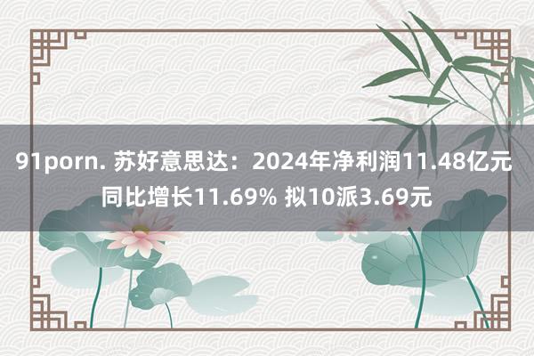 91porn. 苏好意思达：2024年净利润11.48亿元 同比增长11.69% 拟10派3.69元