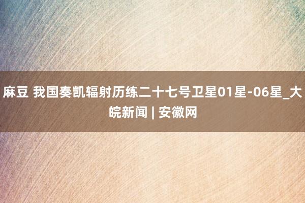 麻豆 我国奏凯辐射历练二十七号卫星01星-06星_大皖新闻 | 安徽网